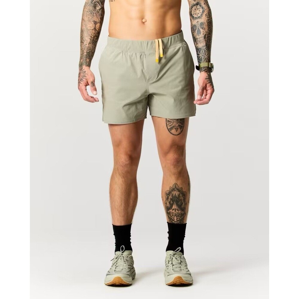 Huckberry Wellen Sevens Sport Shorts Lined 5” Sage Green Orange Drawstring XL